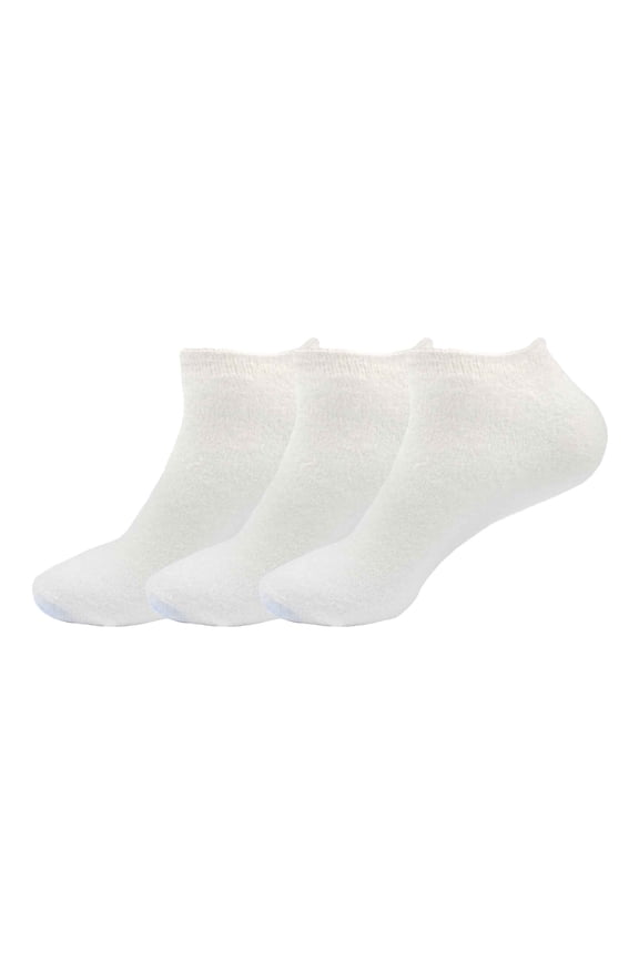 Women's Fuzzy Aloe Infused Soft Nylon Spa Socks - Solid White - Regular - 3 Pairs