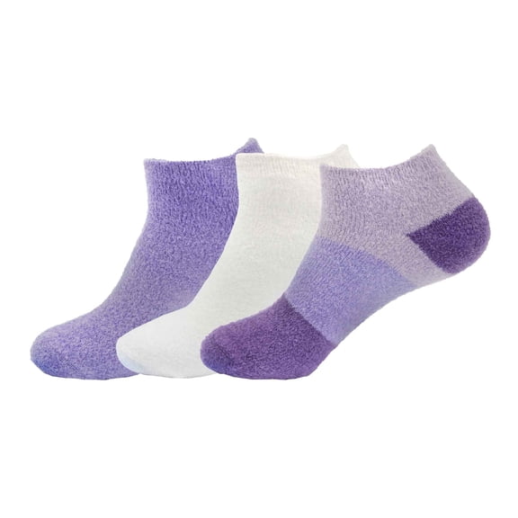 BambooMN Women's Fuzzy Aloe Infused Soft Nylon Spa Socks - Assortment 3I - Regular - 3 Pairs