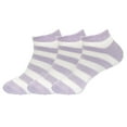 thumbnail image 1 of BambooMN Women's Fuzzy Aloe Infused Soft Nylon Spa Socks - Purple Stripes - Regular - 3 Pairs, 1 of 5