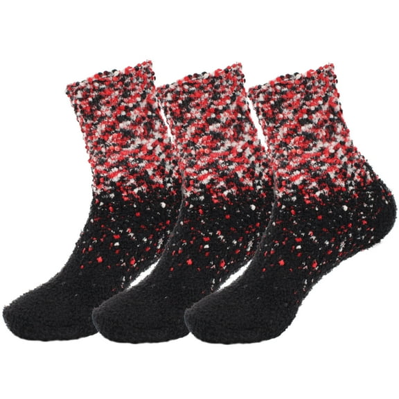 BambooMN XL Fuzzy Gradient Socks - 13 Dance Party - 3 prs