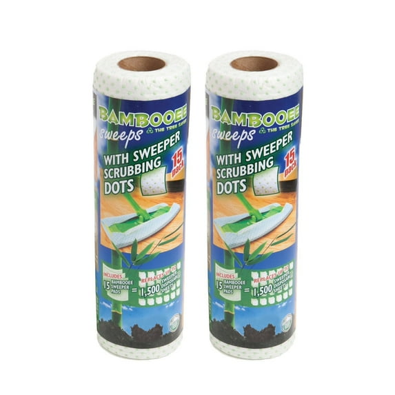 Bambooee Reusable Bamboo Sweeper Sheets with Sweeper Scrubbing Dots 2