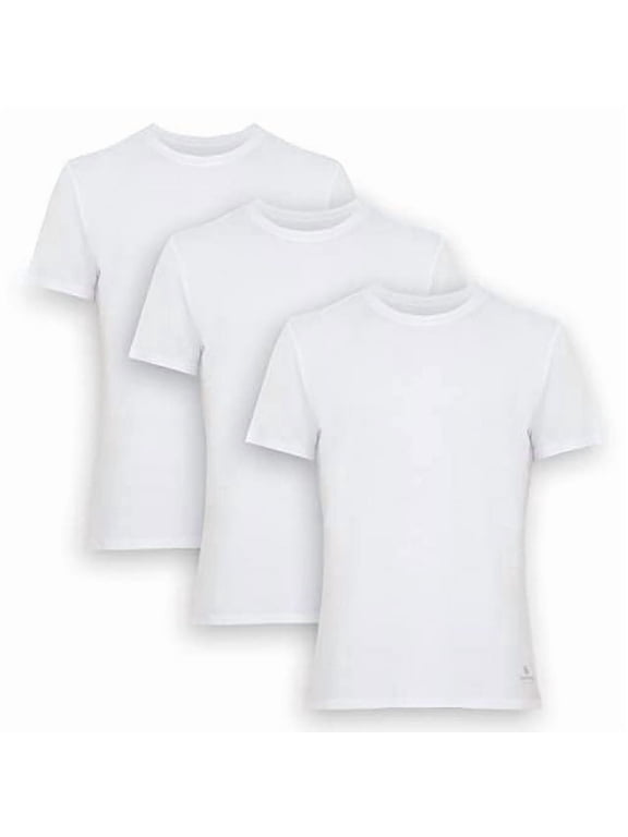 Bamboo Undershirts for Men, Crew Neck Tee, 3-Pack