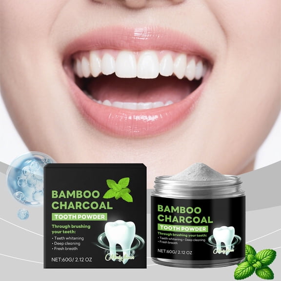 Bamboos Charcoal Whitenings Tooth Powder Brightens Teeth Care Enamel And Gums 60g