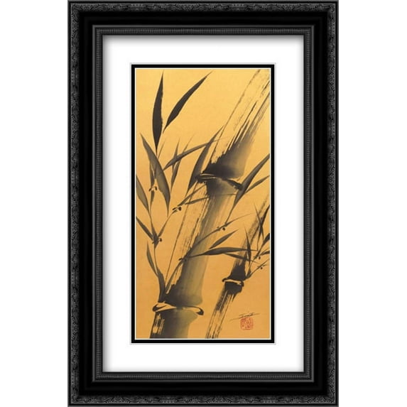 Bamboos Strength 2x Matted 16x24 Black Ornate Framed Art Print by Sugita, Katsumi