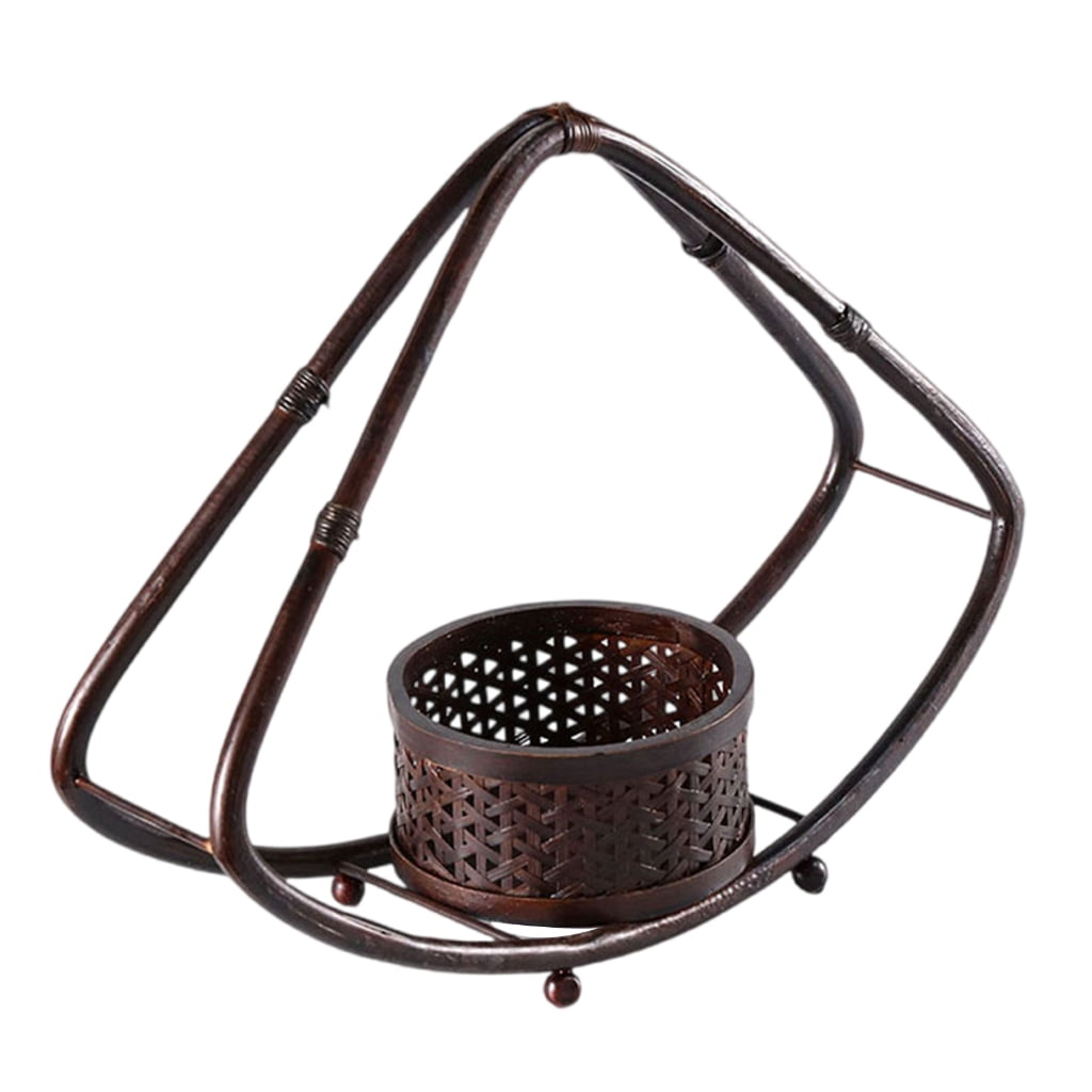 Bamboos Weaving Flower Arrangement Basket Chinese Styles Decorative Teacup Holders Centerpieces for for Hotel Room,Study