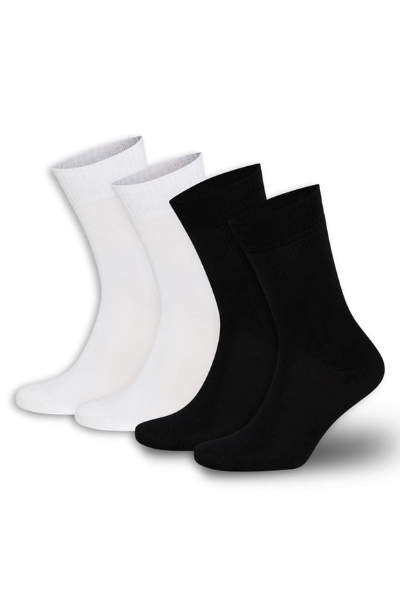 Bambooven Men Diabetic Dress and Trouser Socks, Loose Fit, Seamless Toe, Super Soft, Odor Free and Breathable, Calf Socks, Crew Socks (6 Pack)-637