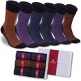 thumbnail image 1 of Bambooven Men Dress and Trouser Socks Premium Bamboo, Super Soft, Odor Free and Breathable, Calf Socks, Crew Socks (6 Pack+Gift Box)-626, 1 of 10