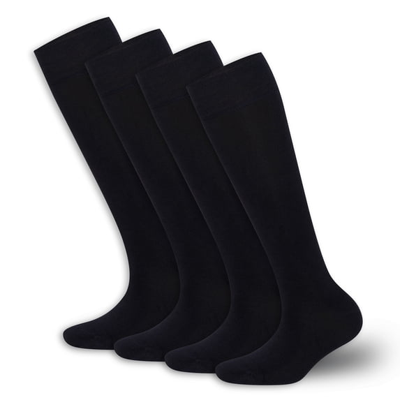 Bambooven Bamboo Knee High Socks for Women, Odor-Free, 4 Pairs