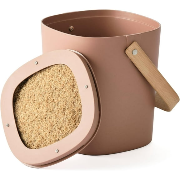 Bamboozle - 1 Gallon Compost Bin, Comes with Hemp-Based Filter, Sustainable Materials, Indoor Countertop Composter, Home & Garden Supplies, Terracotta