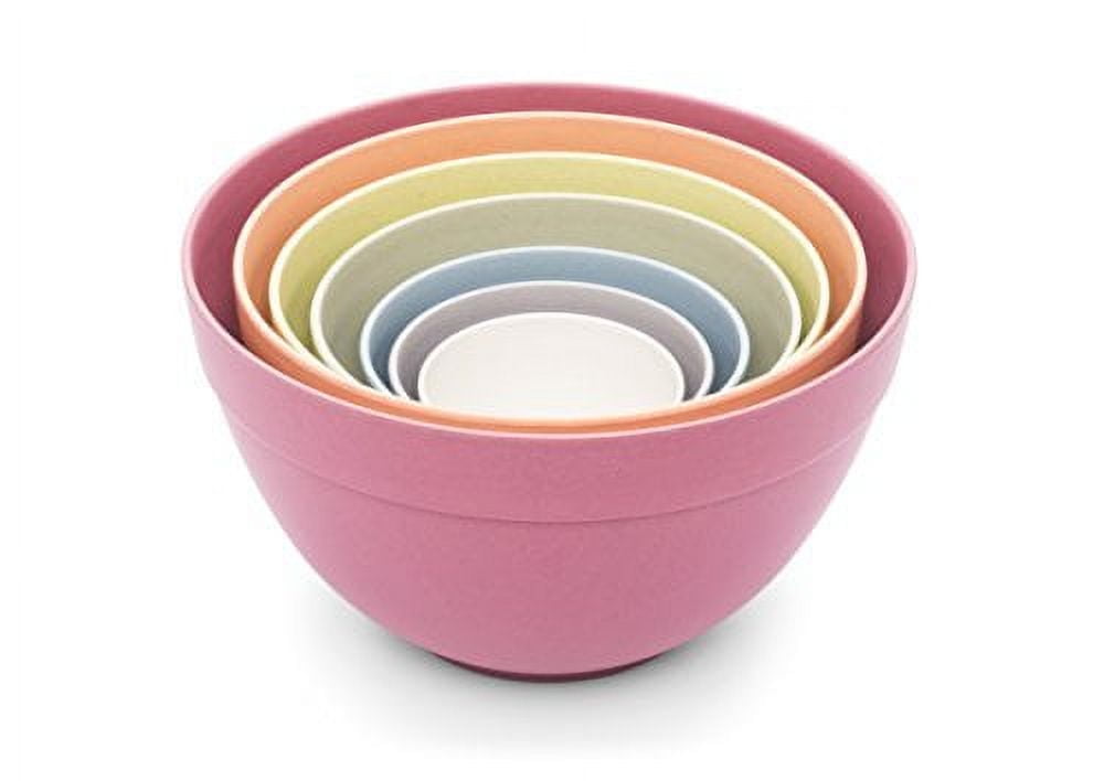 Pastel Ceramic Nesting Bowls Set, 7-Piece