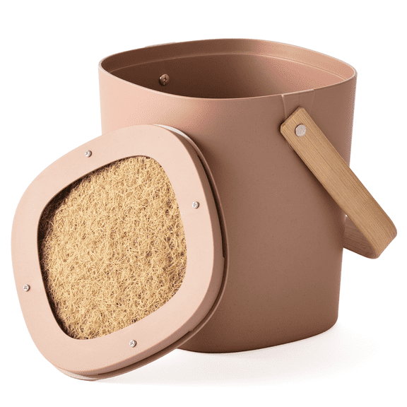 Bamboozle Astrik 1 Gallon Terracotta Astrik Kitchen Composting Bin with Reusable Filter