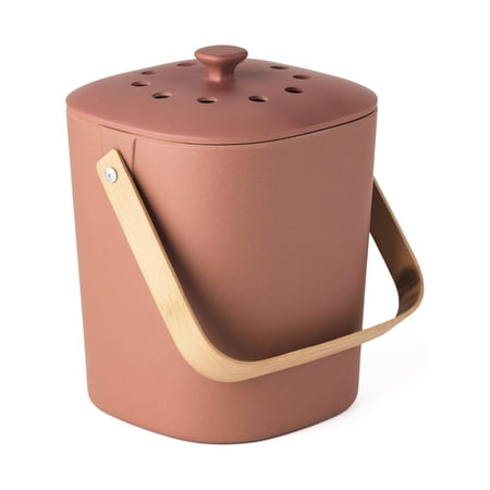 Bamboozle Food Compost Bin, Indoor Food Composter for Kitchen (Terracotta)