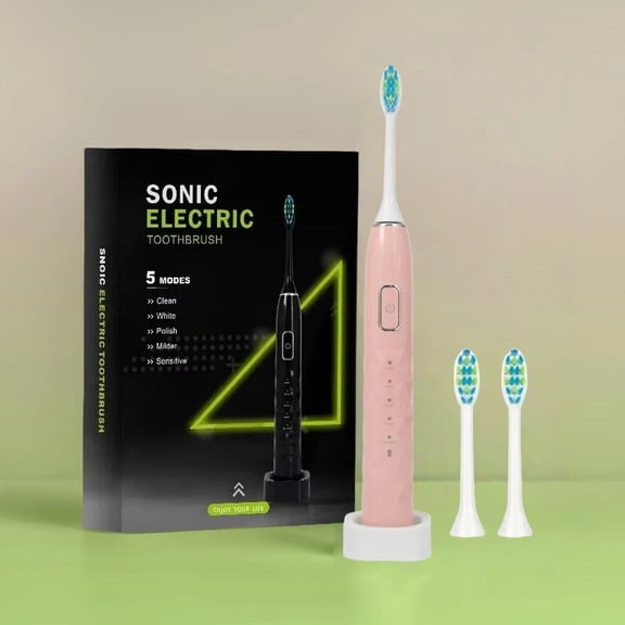 GUFICLE Diamond Pearl Sonic Electric Toothbrush 5 Modes Magnetic Levitation 50+ Days Battery 2 Brush Heads & Smart Timer Inductive Charging, Pink