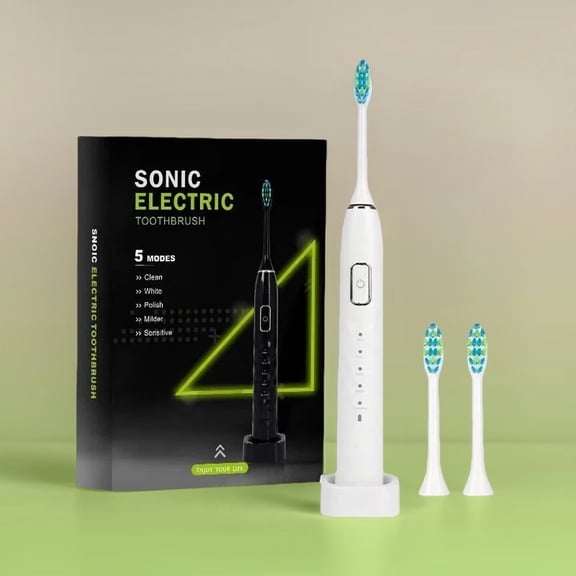 GUFICLE Diamond Pearl Sonic Electric Toothbrush 5 Modes Magnetic Levitation 50+ Days Battery 2 Brush Heads & Smart Timer Inductive Charging, White