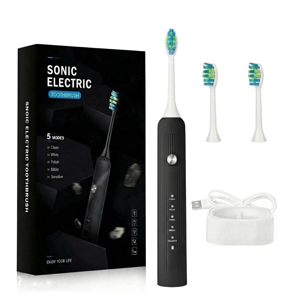 GUFICLE Roman Column Sonic Electric Toothbrush for Adults, 70-Day Battery, Black