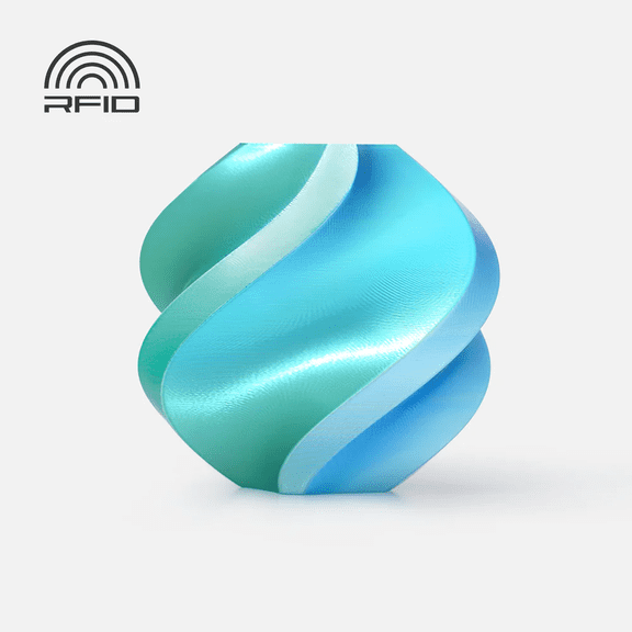 Bambu Lab 3D Printer Filament PLA Silk-Blue Hawaii (Blue-Green)-Filament with spool