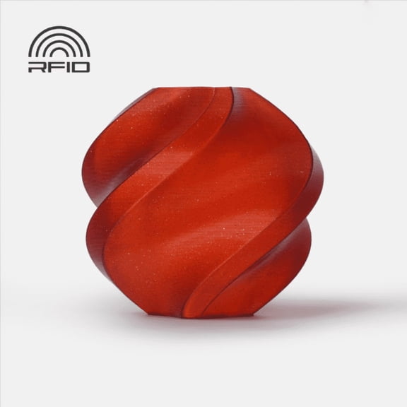 Bambu Lab 3D Printer Filament PLA Sparkle-Crimson Red Sparkle-Filament with spool
