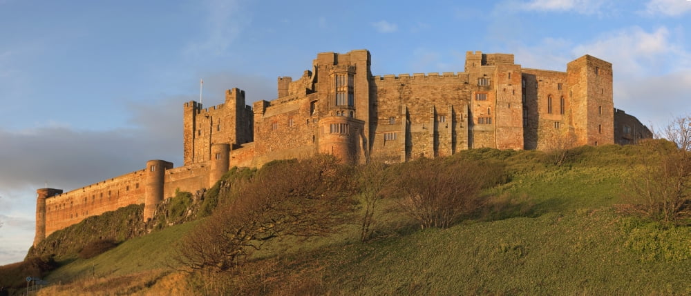 Bamburgh Northumberland England Bamburgh Castle Canvas Art - John Short Design Pics (44 x 19)