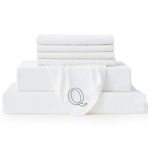 Bambusa: 7-Pcs Ultra Soft & Cooling 300 Bamboo Viscose| (Queen, White)