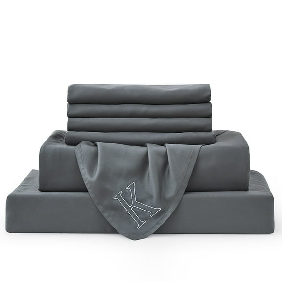 Bambusa Sheets|Kind-To-Skin, Soft & Cooling| Match Size & Direction|Perfect For Everyone| K=King(Grey)