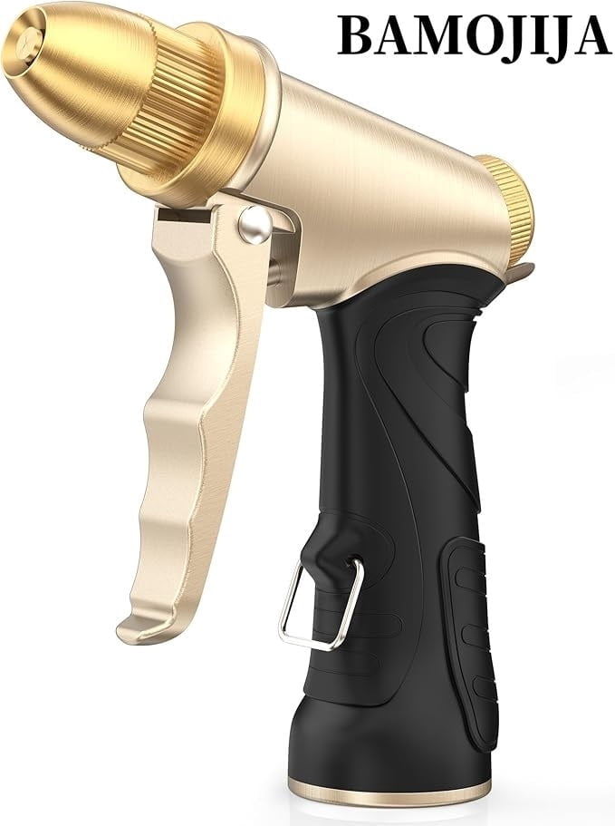 Bamojija Garden Hose Nozzle Heavy Duty Metal Spray Nozzle for Watering Plants Car Wash