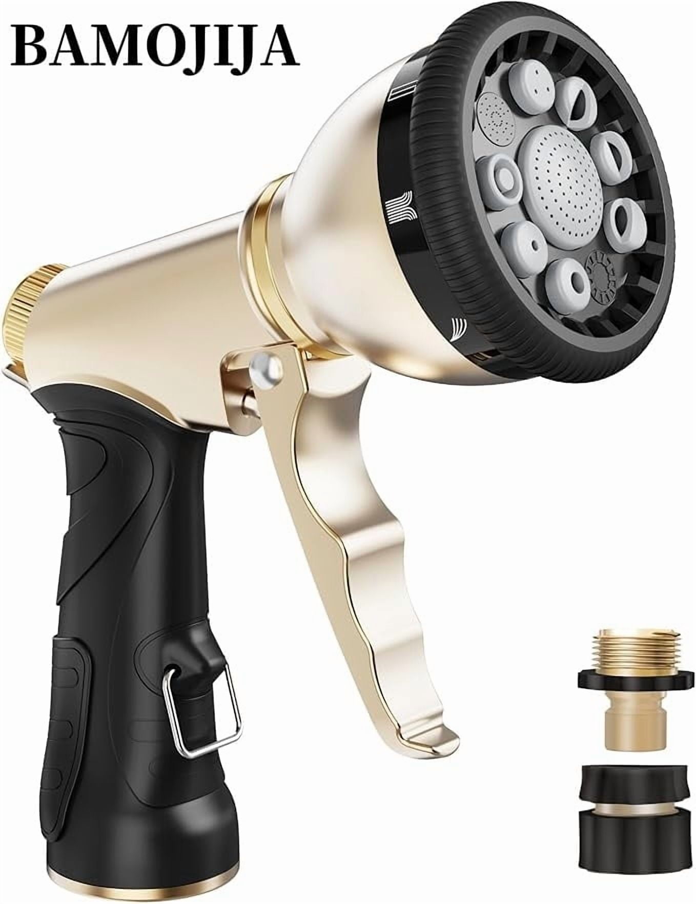 Bamojija Garden Hose Nozzle with 9 Spray Patterns High Pressure Watering Nozzle