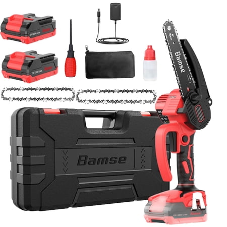 Bamse 6 inch Mini Chainsaws Battery Power 21V, Compact Cordless Handheld Electric Chainsaw Brushless Portable Small Chain Saw for Tree Branches