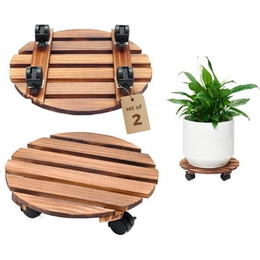 Clearance Plant Caddy With Wheels Rolling Plant Stand LBS Heavy Duty Wooden Square Plant With