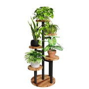 Bamworld 5 Tier Corner Plant Stand Indoor Metal Plant Shelf for Multiple Plants, Tiered Compact Round Flower Rack for Patio Garden Balcony Living Room Bedroom