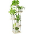 thumbnail image 1 of Bamworld 5 Tier Plant Stand Indoor, Corner Metal Plant Shelf for Multiple Plants, Tall Flower Stand for Patio Garden Balcony Living Room Bedroom(White), 1 of 6