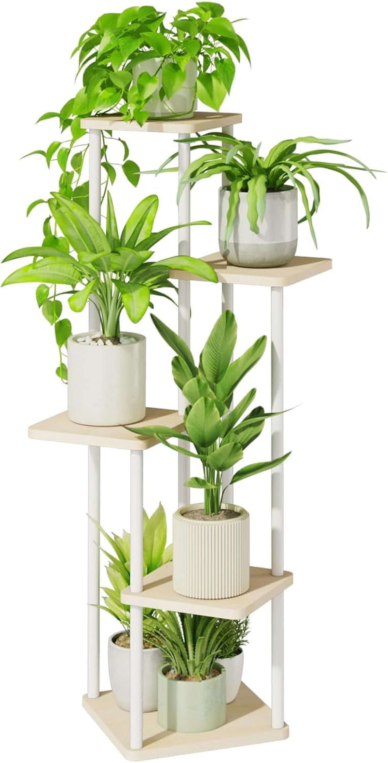 Bamworld 5 Tier Plant Stand Indoor, Corner Metal Plant Shelf for ...