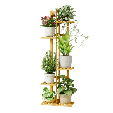 Bamworld 5 Tier Plant Stand Indoor, Small Corner Plant Shelf for Multiple Plants, Tiered Bamboo Flower Stand for Window Garden Balcony Home Decor Living Room Bedroom
