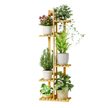 Bamworld 5 Tier Plant Stand Indoor, Small Corner Plant Shelf for Multiple Plants, Tiered Bamboo Flower Stand for Window Garden Balcony Home Decor Living Room Bedroom