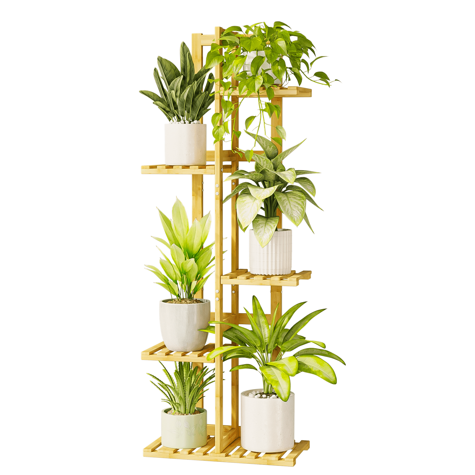 Bamworld 5 Tier Plant Stand Indoor, Small Corner Plant Shelf for