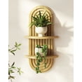 thumbnail image 1 of Bamworld Natural Plant Wall Shelf, Mid Century Modern Decor Hanging Plant stand, 2-Tier Wooden Floating Shelves for Home, Bathroom Bedroom Living Room, 1 of 6