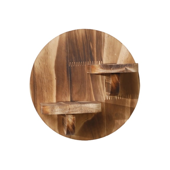 Bamworld Boho Wall Decor Brown Plant Wall Shelf,1 Pack Wooden Wall Mounted Plant Holder, Bohemian Book Display Rainbow Shelves,for Bedroom Living Room Nursery Bathroom