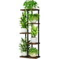 thumbnail image 1 of Bamworld Corner Plant Stand Indoor 5 Tier Metal Plant Shelf Brown Plant Stands for Multiple Plants Small Plants Pots Flower Stand Pot Holder for Patio Garden Corner Balcony Living Room Narrow, 1 of 6