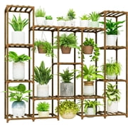Bamworld Large Plant Stand Indoor Plant Shelf Outdoor Hanging Plant Pot Holder for Living Room Outdoor Plant Rack Indoor Multiple Plants Patio Balcony Garden