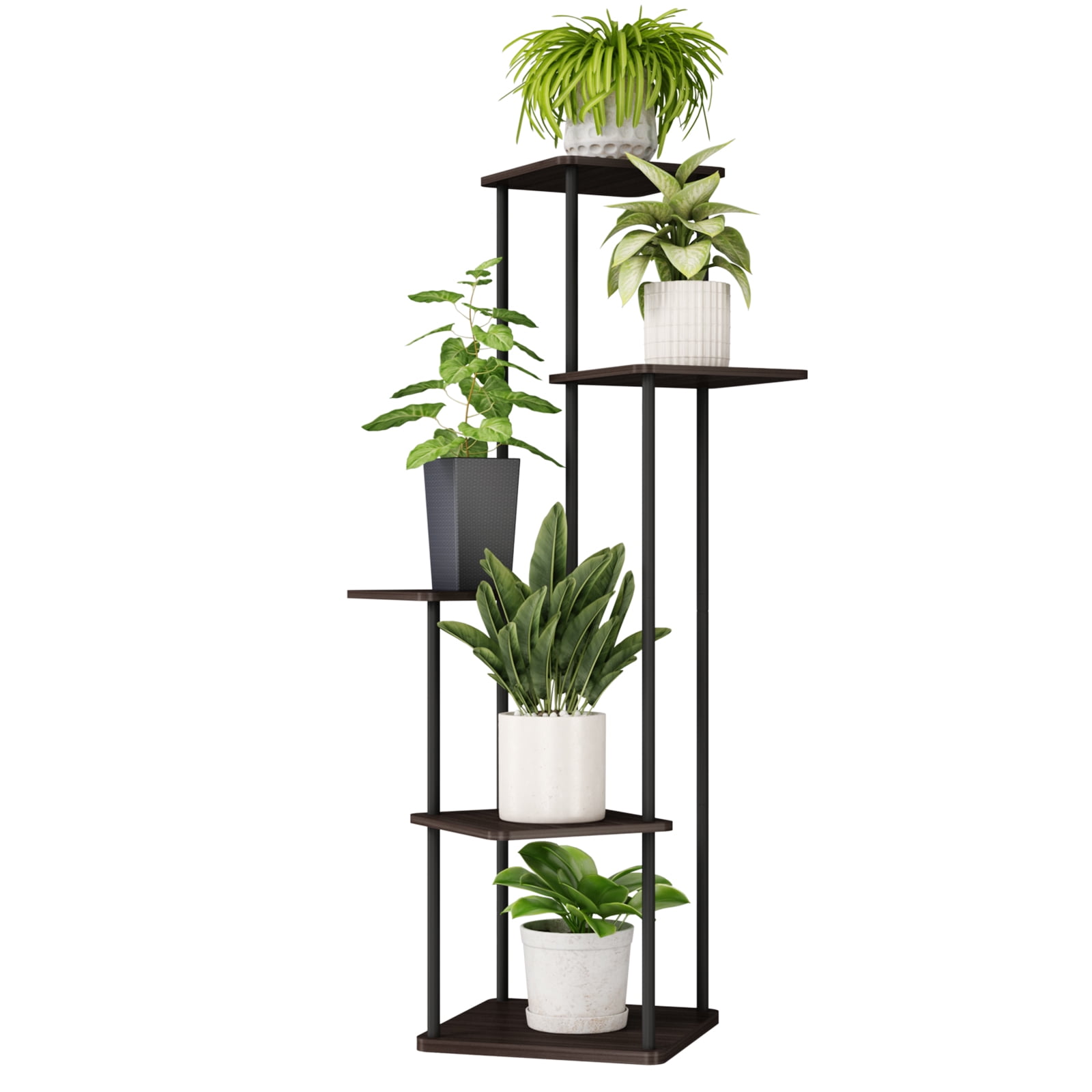 Bamworld Metal Plant Stand Indoor,5 Tier Corner Plant Shelf for