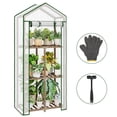 thumbnail image 1 of Bamworld Mini Greenhouse for Outdoor 3-Tierd Reusable Portable Warm House with PE Cover Compact Garden and Backyards Portable Rack with Sturdy Eucalyptus Frame Winter-Proof for Plant Protection, 1 of 6