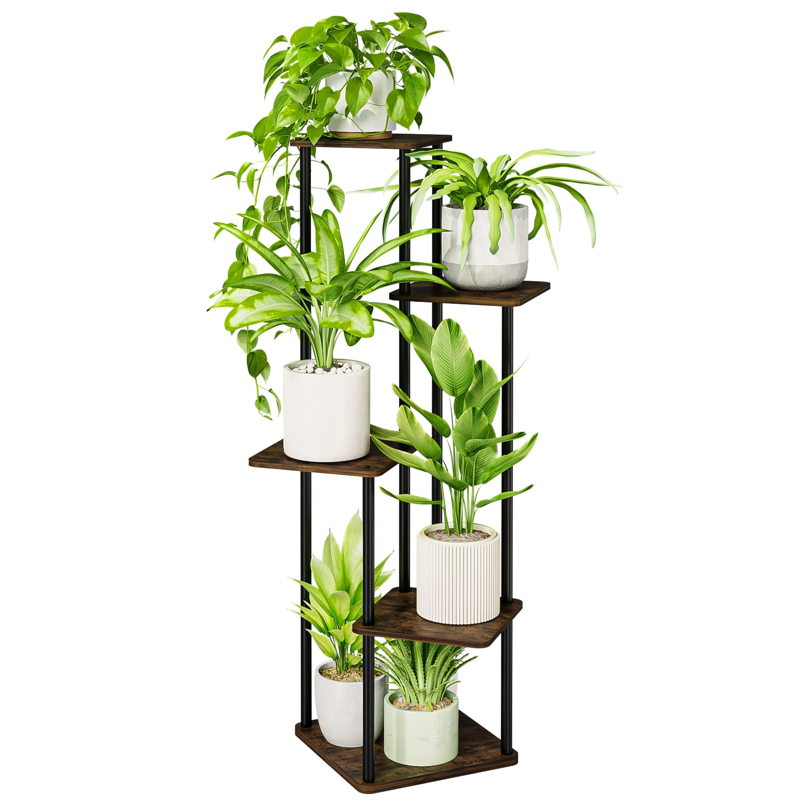 Bamworld Plant Stand 5 Tier Indoor Metal Flower Shelf for Multiple