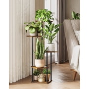 Bamworld Tall Plant Stand Indoor 5 Tier Metal Plant Shelf Brown Plant stand for Multiple Plants Small Plants Pots Flower Stand Pot Holder for Patio Garden Corner Balcony Living Room