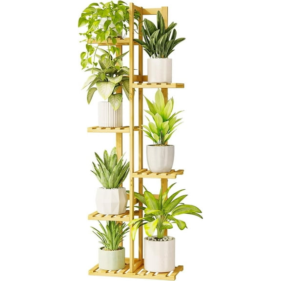 Bamworld Plant Stand Indoor 6 Tier Bamboo Plant Shelf for Corner Plant Stand Plant Shelf for Outdoor, Planter Holder for Multiple Plants Indoor Tall