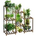 Bamworld Plant Stand Outdoor Black Plant Shelf Indoor Tiered Plant Table for Multiple Plants 3 Tiers 7 Potted Ladder Plant Holder Table Plant Pot Stand for Window Garden Balcony Living Room - image 1 of 9