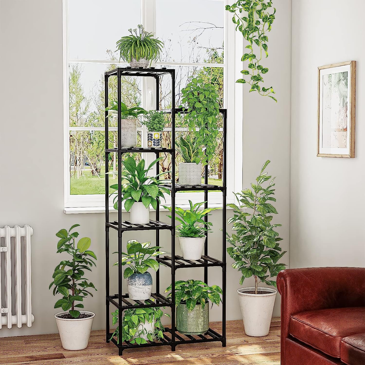 Bamworld Tall Plant Stand Outdoor Black