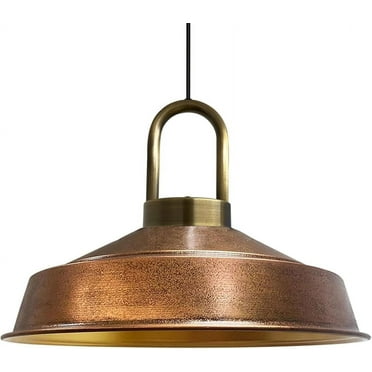 Bamyum Asletl-Lock Copper Colored Industrial Pendant Light Fixtures 15.7" Hanging Lamp