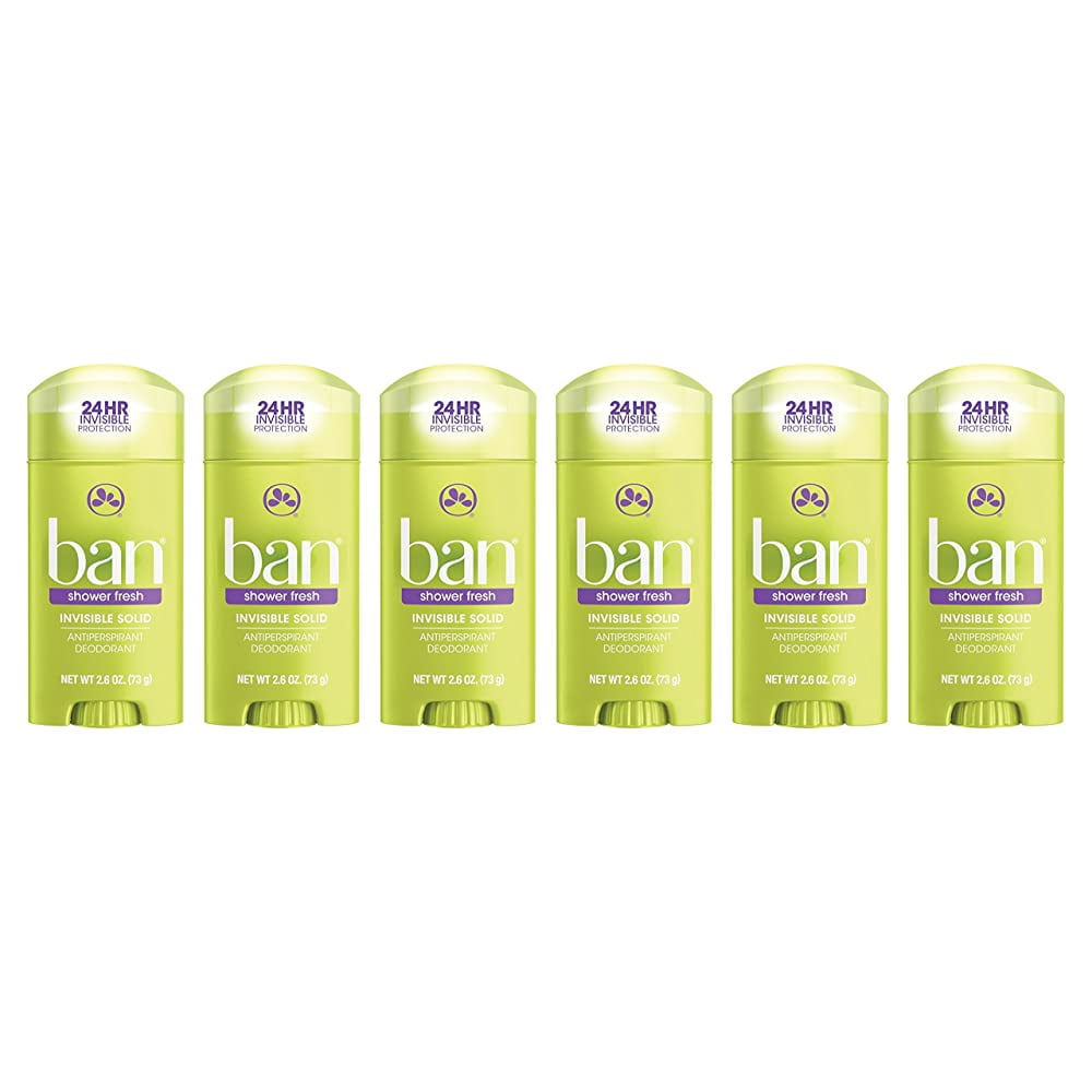 Ban Anti-Perspirant Deodorant Invisible Solid Shower Fresh 2.60 oz (Pack of 6)