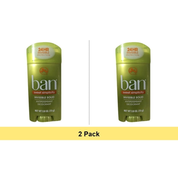 Ban Anti-Perspirant Deodorant Invisible Solid, Sweet Surrender 2.60 oz - 2 Pack