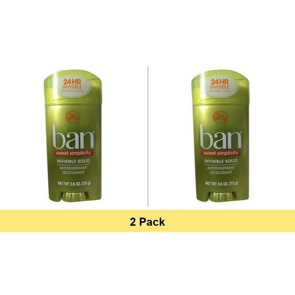 Ban Anti-Perspirant Deodorant Invisible Solid, Sweet Surrender 2.60 oz - 2 Pack