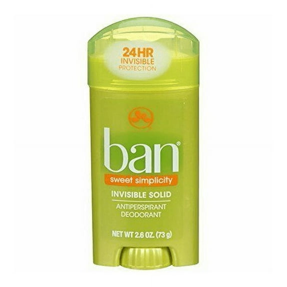 Ban Anti-Perspirant Deodorant Invisible Solid, Sweet Surrender 2.60 oz (Pack of 6)